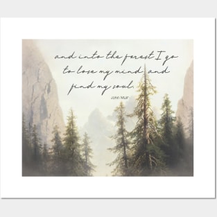 Into the Forest I Go... John Muir Quote Painting Print Posters and Art